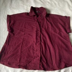 SHEIN Maroon Button-Down Shirt